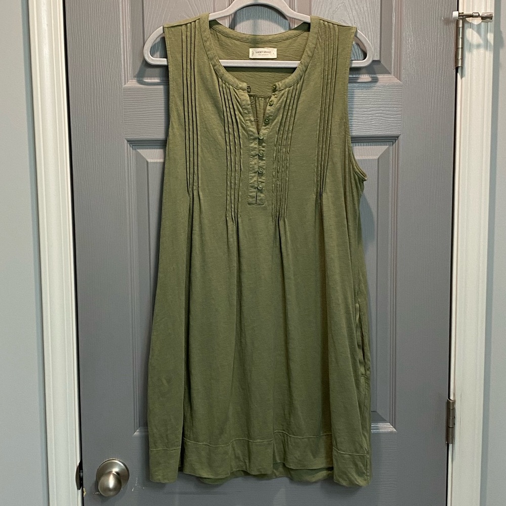 Lucky Brand Olive Green Sleeveless Dress